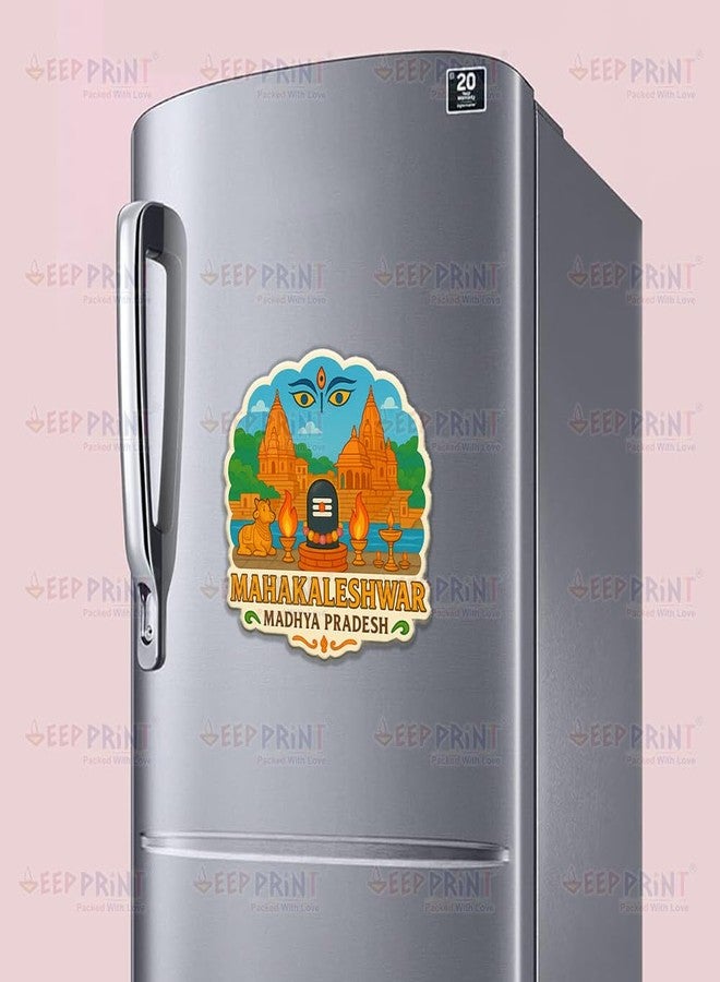 Deep Print Acrylic Fridge Magnet (7.6 cm) - Indian Spiritual Travel Souvenir | Char Dham Series | Barah Jyotirling (Mahakaleshwar_Jyotirling) - Image 4